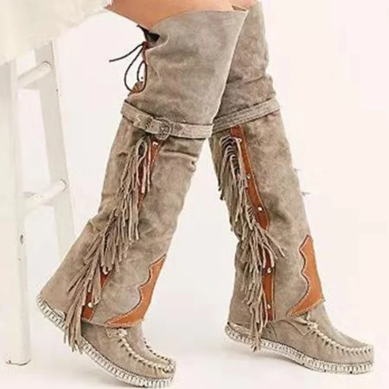 Ethnic And Fashion - Модные женские сапоги до колена в