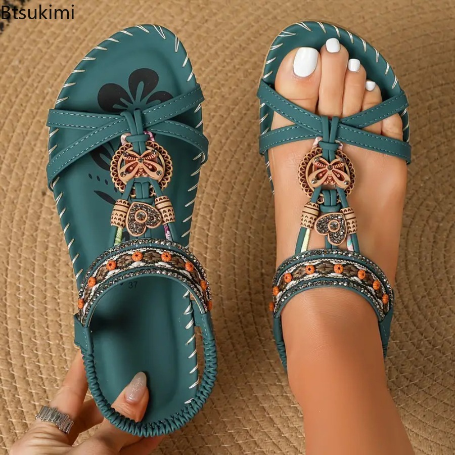 Ethnic And Fashion - Женские богемные сандалии для пляжа и